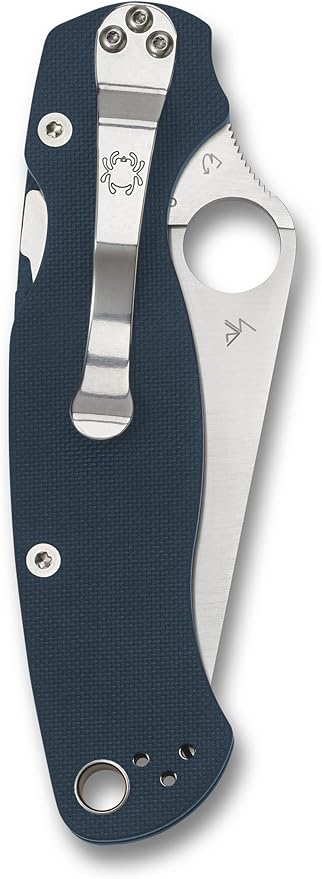 Spyderco Knives Para Military 2 Compression Lock C81GPCBL2 Blue G10 CPM SPY27 Stainless Pocket Knife