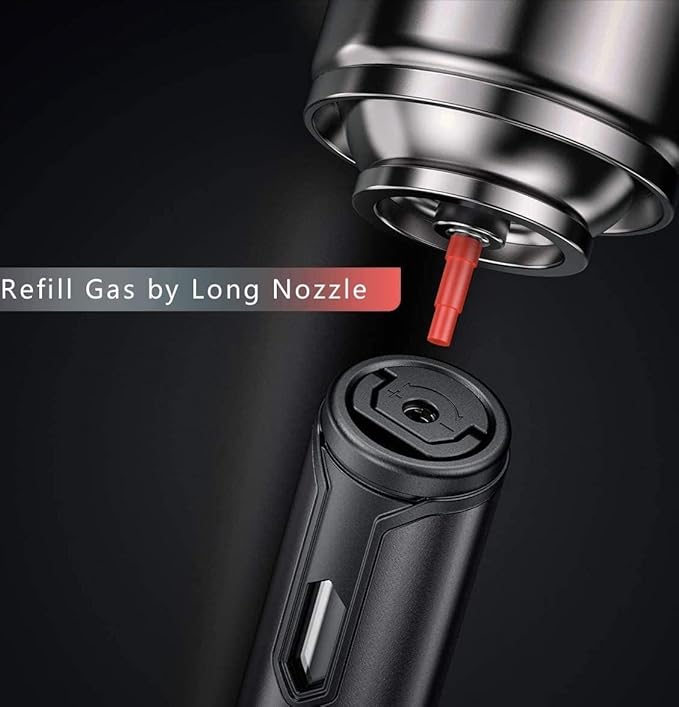 Urgrette Aqua Blue 1 Pack Butane Torch Lighter, 6-inch Refillable Pen Lighter Jet Flame Butane Lighter for Grill BBQ Candlek Camping (Gas Not Included)