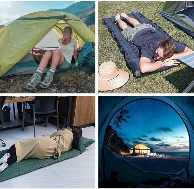LISANNE Camping Sleeping Mat Inflatable Camping Mattress with Built in Foot Pump,Ultralight Compact Sleeping Pad for Camping,Backpacking,Hiking,Traveling,Tent,Rv,Waterproof and Portable