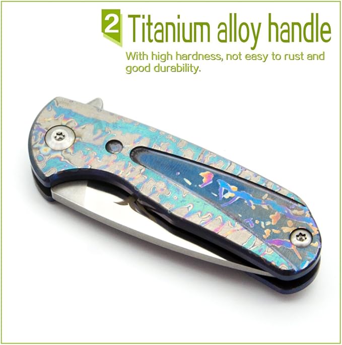 Outdoor Fast Opening Pocket Knife Small Size Folding Knife with 2.2" S35VN Blade EDC Tool Multipurpose Folding Knife Suitable for Self Defense/Home/Camping