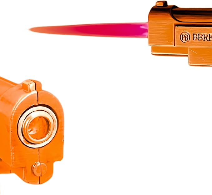 Butane Torch Lighters,Novelty Unique,Refillable & Adjustable,Cool Lighters for Men Fireplace Candles Camping BBQ (No Gas) (Silver)