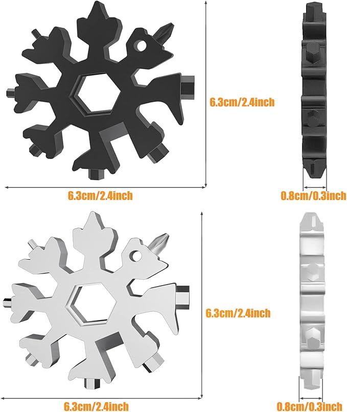 Gifts for Men, 18 in 1 Snowflake Multitool, Stocking Stuffers for Men, Mens Stocking Stuffers, Cool Gadgets for Mens Gifts, White Elephant Gifts for Adults, Dad Gifts for Men Who Have Everything