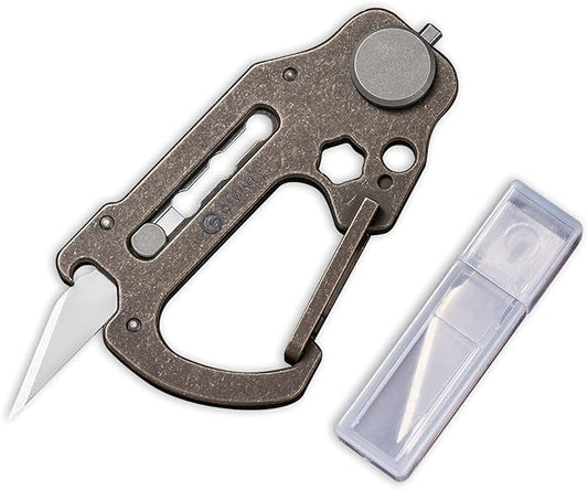 CIVIVI Polymorph Titanium Carabiner Multi-Tool with Utility Blade, Bottle Opener, Screwdriver C20045-2