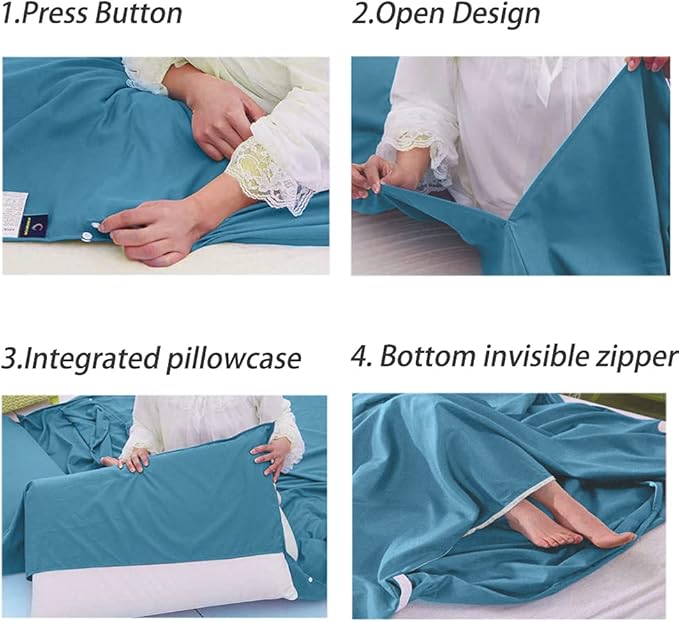 Sleeping Bag Liner Lightweight Compact Sleeping Bag Sack Portable Clean Travel Sheet Camping Sleep Sheet for Backpacking Hotel Hiking