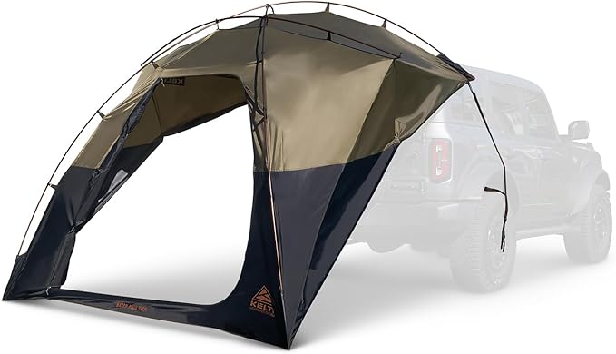 Kelty Highroads Overlanding Shelter - Universal Mount Car Camping Tent with Large Zippered Entry, Aluminum Frame, Adjustable Walls and Windows, UV Protection, Rainproof, Stuff Duffel Included, 2024