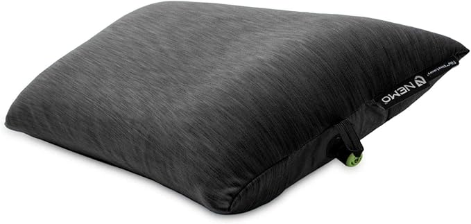 NEMO Fillo Elite Luxury Pillow | Inflatable Pillow for Travel, Backpacking, and Camping, Midnight Grey