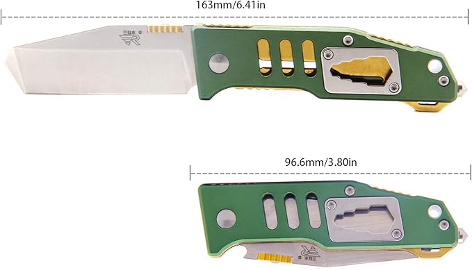 Sanrenmu 7046 Folding Knife multifunction tools knife Aluminum Handle EDC pocket folding knife(7046LTX-LPR-T3)