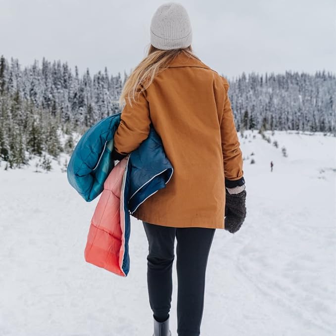 Rumpl The NanoLoft Puffy Blanket | Indoor Outdoor Camping Blanket for Traveling, Picnics, Beach Trips, Concerts | 52" x 75" | Patina Pixel Fade, 1-Person