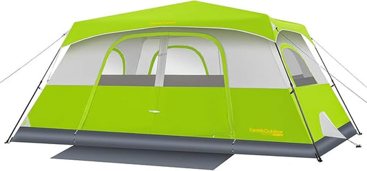 FanttikOutdoor Camping Tent 4/6/8/10 Person Instant Cabin Tent Setup in 60 Seconds with Rainfly & Windproof Portable with Carry Bag for Family Camping & Hiking