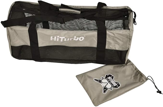 Hiturbo Mesh Dive Duffel Bag: Scuba Gear Bags for Diving, Snorkeling, Freediving and Swimming - 60L Travel Beach Pool Water Sports Equipment Bag with Shoulder Strap