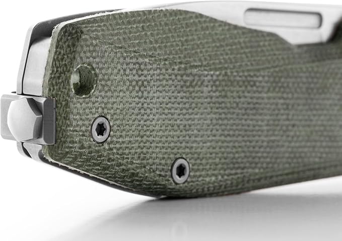 LionSTEEL NANO Titanium Frame Lock Folding Pocket Knife, Magnacut Steel Blade, Solid Handle Construction, Drop Point, Made in Italy (Green Micarta)