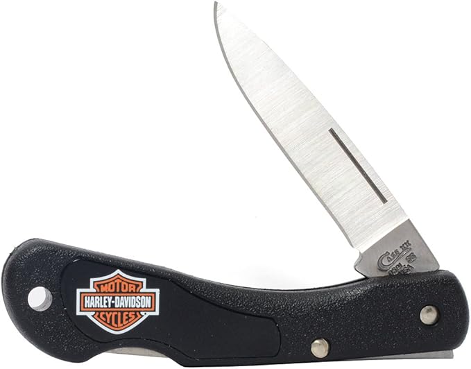 Case WR XX Pocket Knife Harley-Davidson Black Synthetic Mini Blackhorn Item #52177 - (Lt1059L SS) - Length Closed: 3 1/8 Inches