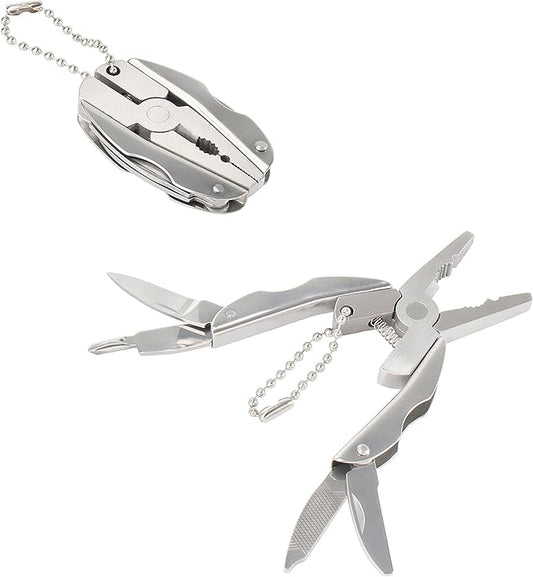 Polished 6-in-1 Mini Stainless Steel Multitool Pliers Professional Multi Tools Pocket Knife For Camping Outdoor
