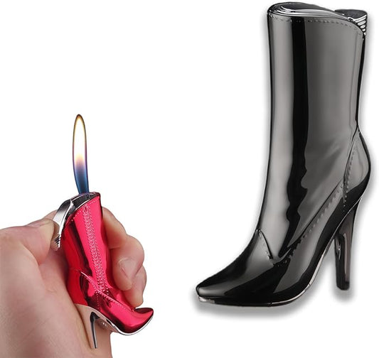 Cute Pretty Lighter Butane, Soft Flame Lighter Fashion Nice Lighter, Unique for Women Candles Gift Camping BBQ (No Butane Fule) (10#)