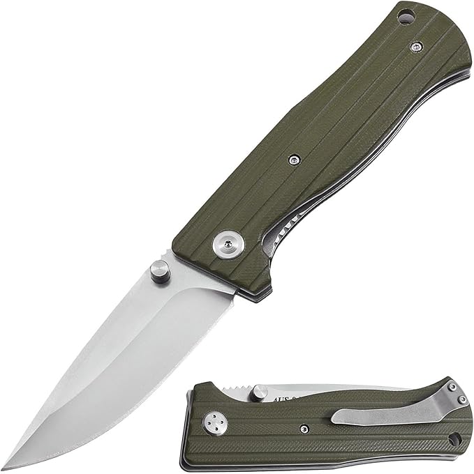 Grand Way Pocket Folding Knife for Men - Military Utility Outdoor Tactical Survival Knifes with Clip - Best Self Defense EDC Flip Knives for Camping Army Work & Hiking Z-7