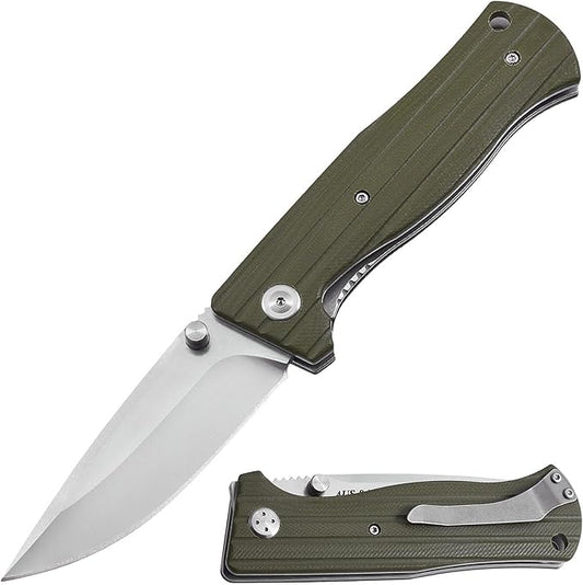 Grand Way Pocket Folding Knife for Men - Military Utility Outdoor Tactical Survival Knifes with Clip - Best Self Defense EDC Flip Knives for Camping Army Work & Hiking Z-7