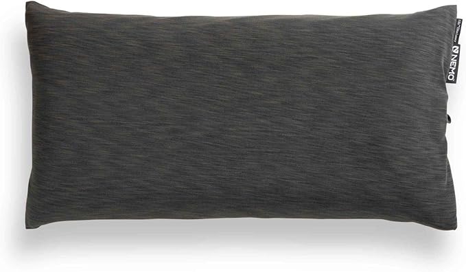 NEMO Fillo Elite Luxury Pillow | Inflatable Pillow for Travel, Backpacking, and Camping, Midnight Grey