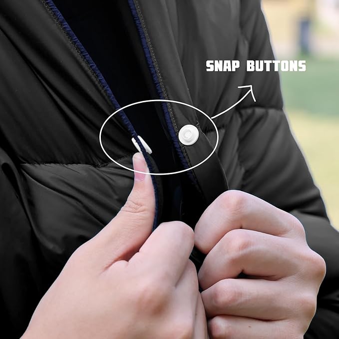 Mini Down Camping Blanket,Puffy Down Blanket Packable Lightweight Down Throw Quilt Water-Resistant Outdoor Travel Blanket for Camping,Hiking,Stadium,Picnic,Car 39x55''Black