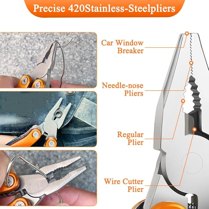 Outdoor Portable Mini Multi Multitool plier, Gift for Men - Ideal Gift for Dad、Brother or Boyfriend – Hiking, Bike Outdoor Tools、Camping,、Survival Multitool.