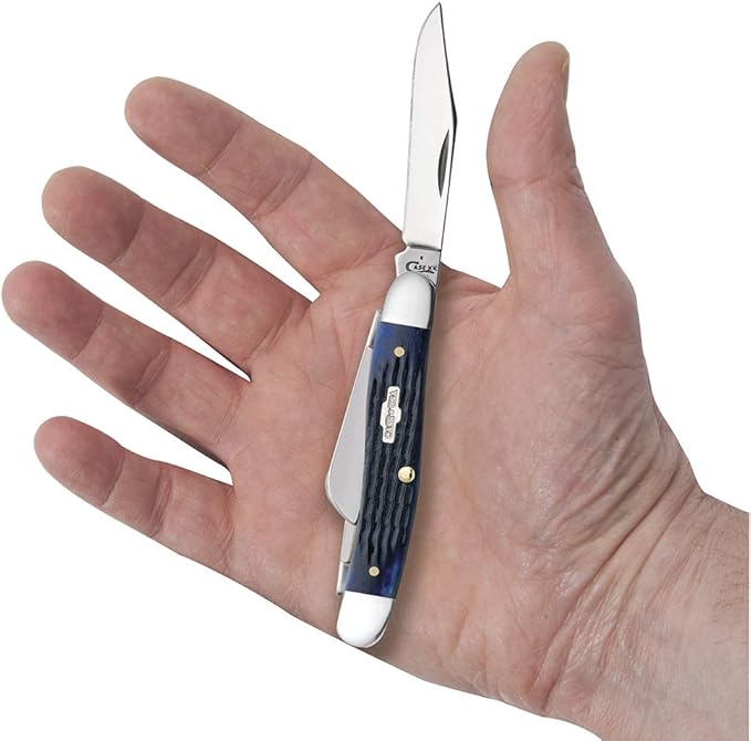 Case WR XX Pocket Knife Navy Blue Medium Stockman Item #2801 - (6318 SS) - Length Closed: 3 5/8 Inches