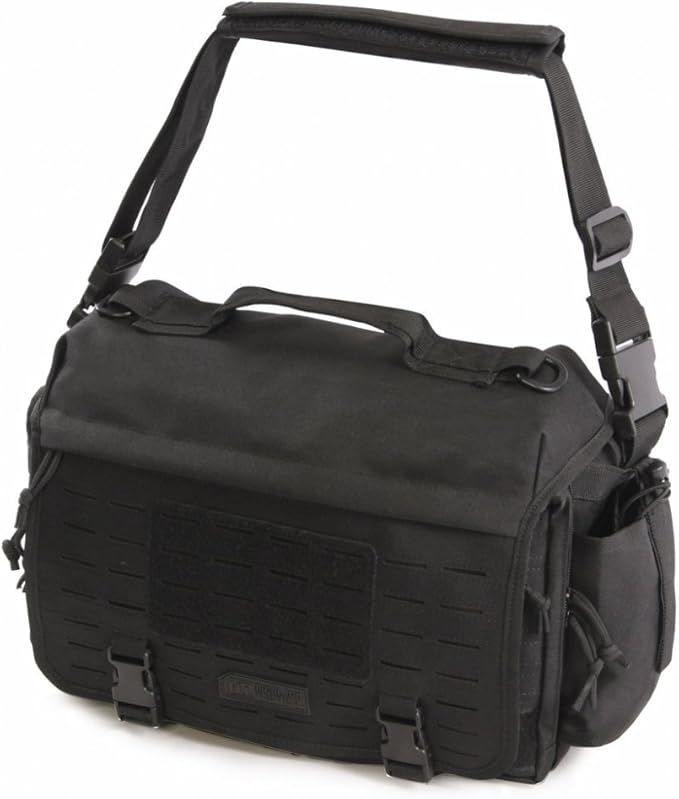 Highland Tactical Tactical Messenger Bag, Black, 12 Inch