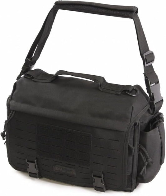Highland Tactical Tactical Messenger Bag, Black, 12 Inch