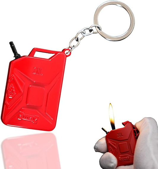 Cool Keychain Lighter, Butane Torch Refillable Lighter, Creative Novelty Lighter, Soft Flame Lighter, Unique Men's Gift Lighter, Birthday Candle Camping Accessory Lighter (No Butane Fuel) Red