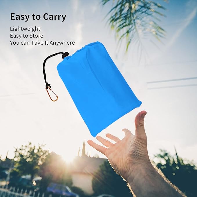 Beach Blanket Oversized 118"x110" Sandproof Water Resistant Beach Blanket Portable Outdoor Camping Blanket Must Have for Travel,Camping,Hiking(BigBlueGray)