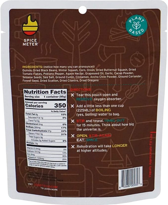GOOD TO-GO Mexican Quinoa Bowl | Camping Food, Backpacking Food | Just Add Water Meals, Backpacking Meals | Dehydrated Meals Taste Better Than Freeze Dried Meals