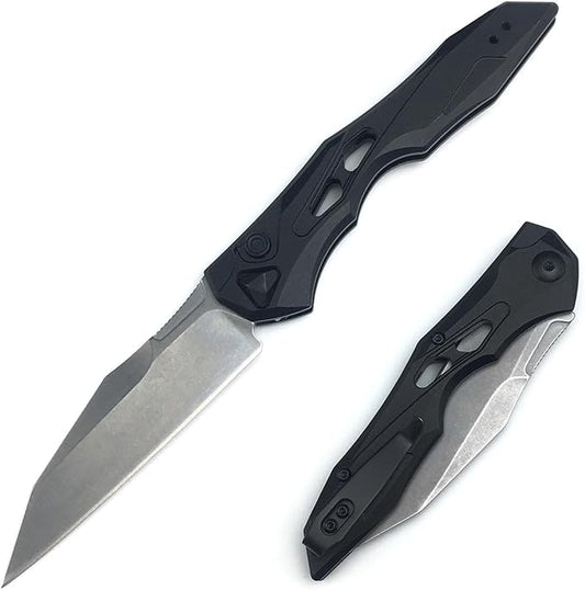 HUAAO Assisted Opening Knife, Pocket Knife with 3.4’’ 8Cr13Mov Steel Blade Aluminum Handle, EDC Camping Folding Knife with Clip for Hunting Fishing