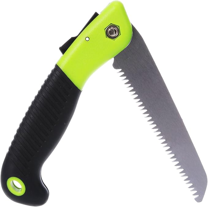 HME Folding Saw Combo Pack - Hand Saw with Hand Protector, 5" Wood Blade & 5" Bone Blade for Hunting Camping, Backpacking