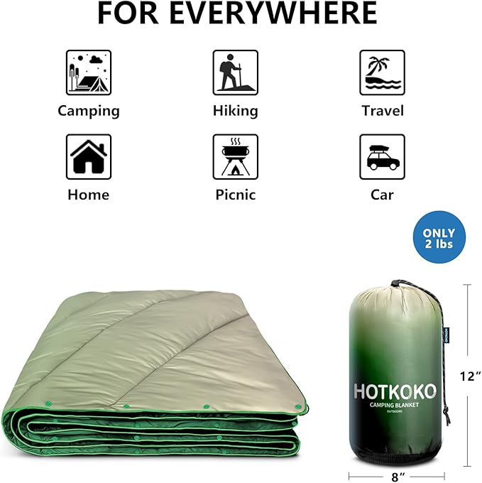 Camping Blanket,Packable Down Alternative Puffy Printed Camping Blanket Lightweight Outdoor Blanket for Camping,Traveling, Stadium, Hiking, Picnics