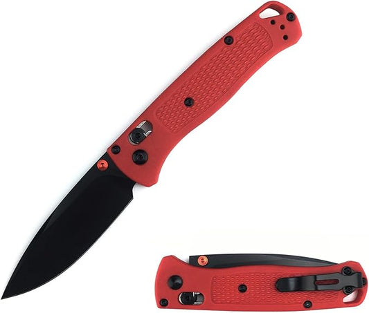 HUAAO 7.5in Manual Open Folding Knife, Bugout Knife with 3in 8Cr13Mov Steel Blade Glass Reinforced Nylon Handle, Axis Lock Knife Pocket Knife with Clip for EDC Camping Hiking