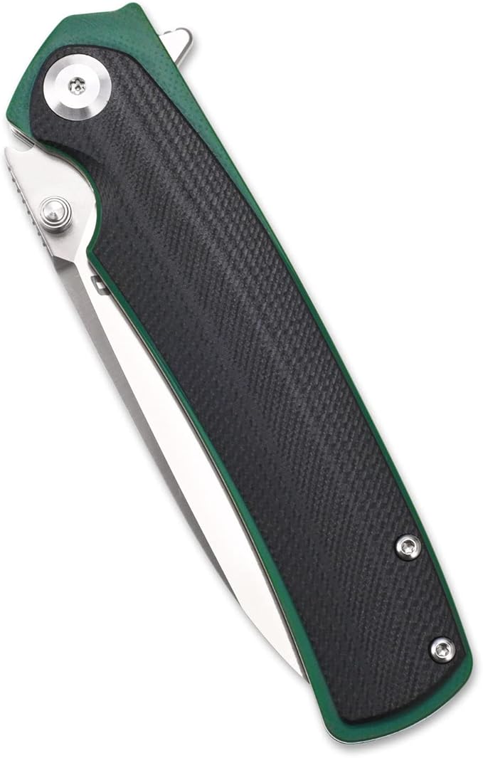 Sitivien ST127 Folding Knife,D2 blade, G10 Handle,Ball Bearings Pivot, Flipper Opening Knife with Reversible Deep Carry Clip for Outdoor EDC Tool Knife(Black)