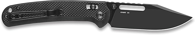 Ganzo G768PT-BK EDC Folding Pocket Knife Razor Sharp D2 Stainless Steel Black Blade G10 Handle with Clip Outdoor Foldable Pocket Knife Hunting Fishing Hiking Gear Best Gift for Men (Black)