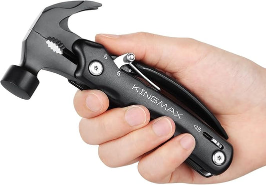 Claw Hammer,Birthday Gifts for Men Dad Husband Grandpa,Multitool Camping Accessories,12 in 1 Hammer Outdoor Survival Tools Gifts for Him