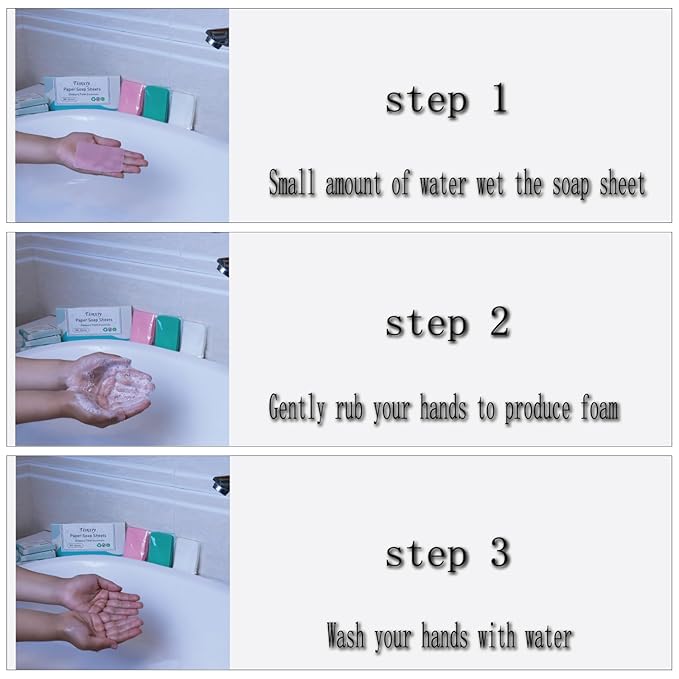 Hand Soap Sheets Soap Paper Sheets Portable Disposable Outdoor Travel Camping Scented Soap 3 Boxes (300 Sheets) Eco-Friendly Products & Cleaning Supplies for Hand Wash (Unscented)
