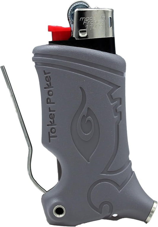 Toker Poker - Mini Bic, Keychain, Lighter Case, Multi Tool of Camping and Other (Grey)
