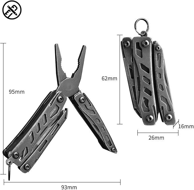 Nextool EDC Keychain Multitool, 10 in 1 Mini Pocket Knife Multi Tool with Needlenose Pliers, Scissors, Mini Useful Cool Gadgets for Men, Gifts For Dad Men Him Boyfriend-Dark