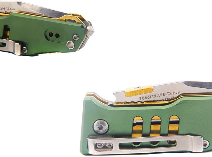 Sanrenmu 7046 Folding Knife multifunction tools knife Aluminum Handle EDC pocket folding knife(7046LTX-LPR-T3)