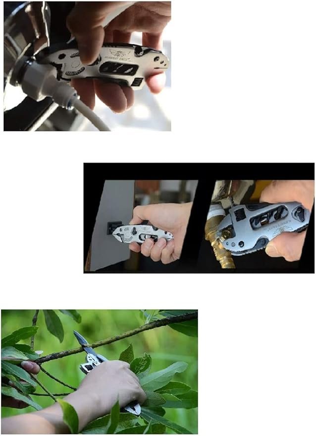 Outdoor Camping Portable Multi-Purpose Folding Multitool silver Pliers Pocket mini Knife Screwdriver Set Bottle Opener Adjustable Wrench Kit Jaw Spanner Repair Manual Survival Defence Multifunctional