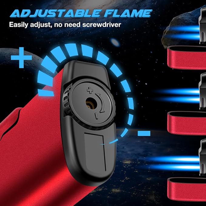 LcFun Butane Torch Lighter 2 Pack Dual Jet Flame Windproof Lighters Refillable Gas Butane Lighter Adjustable Flame Lighter Pocket Lighter Gift for Men, Women (Without Fuel, No Fuel Window)