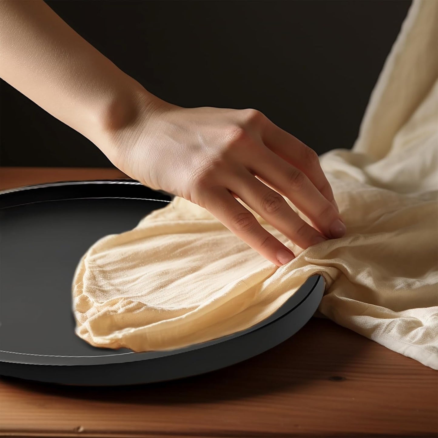 14" Black Bamboo Lazy Susan Organizer Kitchen Turntable for Cabinet Pantry Table Organization