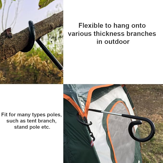 Quality-Life Camping Lantern Hook Hanger Tent Light Outdoor Lamp Hanger Non-Slip for Camping Hiking - 2pcs