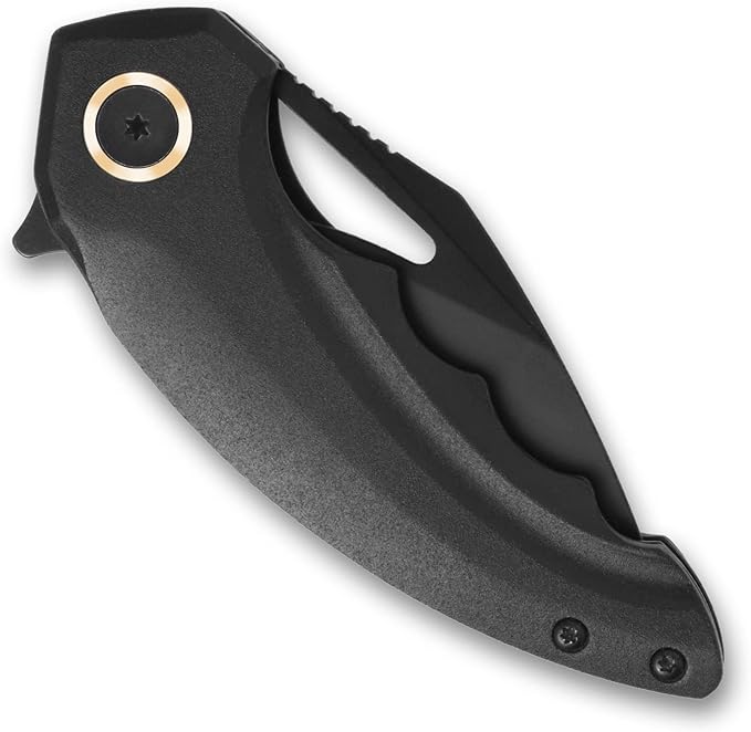 Folding Pocket Knife For Men Women- Stainless Steel, Durability,Compact, Amazingly Convenient Aluminum Handle For Everyday Carry(Black)