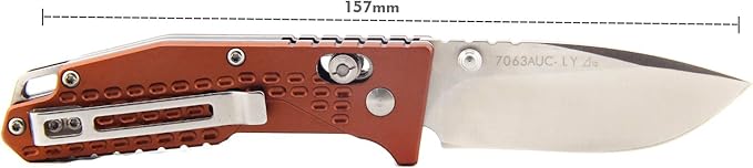 Sanrenmu 7063 Knife Axis Lock 8Cr13MoV Blade Bronze Aluminum Handle Bottle Opener