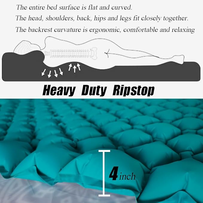 Sleeping Pad Ultralight Inflatable Sleeping Pad for Camping，Built-in Pump, Ultimate for Camping, Hiking,Lightweight Inflatable Sleeping pad