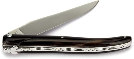 Laguiole en Aubrac Handmade Knife 12 cm L0512BUIF Full Buffalo Horn Handle, Blade Stainless Steel Shiny