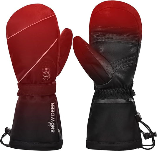 Heated Mittens Gloves Men Women - 7.4V 2200MAH Electric Rechargeable Battery Gloves for Winter Skiing Skating Snow Camping Hiking Heated Hand Warmer Gloves