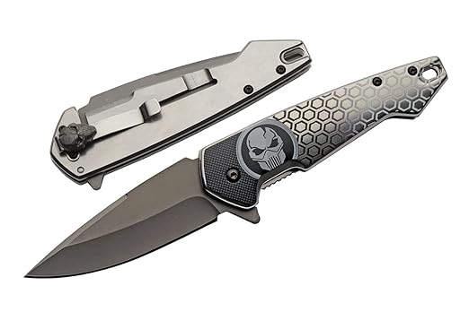 SZCO 7.75” Black Titanium Finished Predator EDC Folding Knife With Pocket Clip (300578-BK)